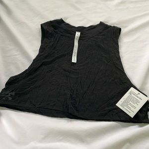 Black Lululemon All Yours crop tank top